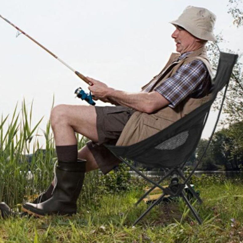 MasterTool 新款高背輕量戶外露營折疊椅,沙灘椅,黑色