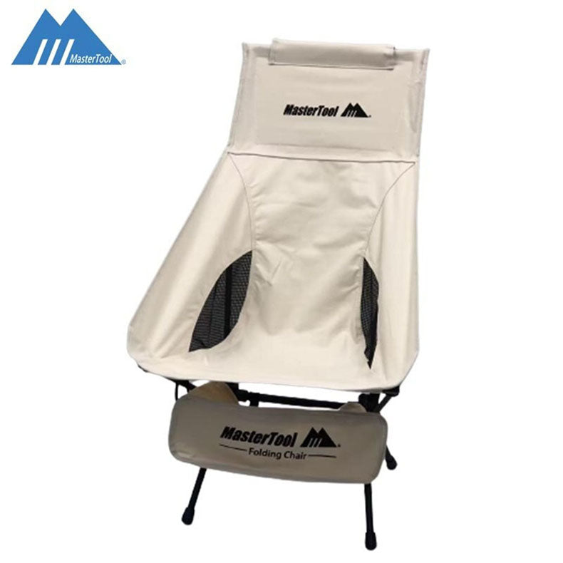 MasterTool 新款高背輕量戶外露營折疊椅，沙灘椅，白色