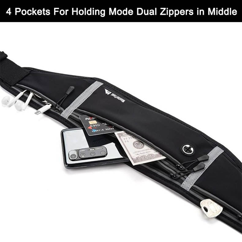 MasterTool - 運動跑步貼身腰帶-黑色 親膚運動腰包