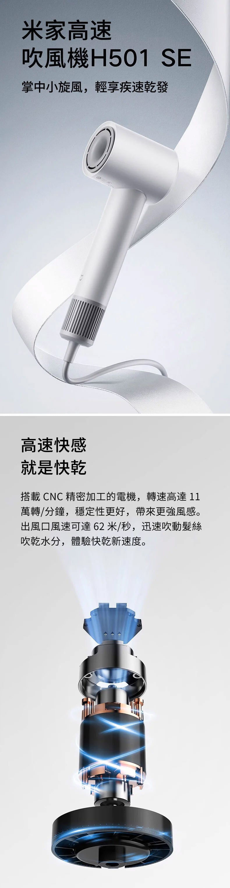 小米 - 米家高速風筒 H501SE (白色) (GSH509LF)