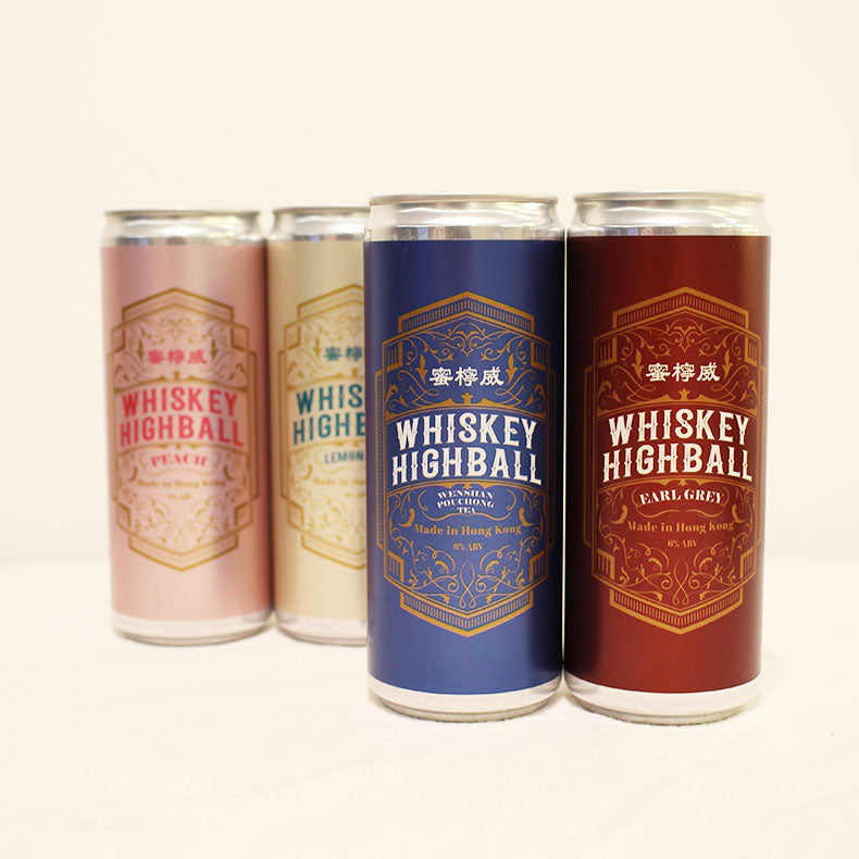 蜜檸威 - 威⼠忌梳打 330ml 12罐裝(檸檬+桃味+烏龍茶+伯爵茶)