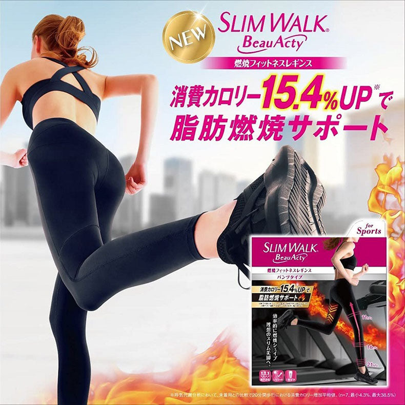 SLIMWALK 緊身壓力運動襪 - 黑色(M / L)