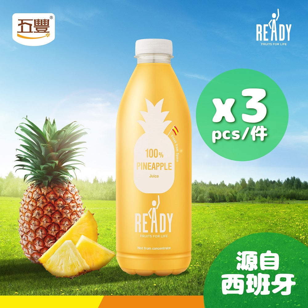 READY 鮮菠蘿汁（非濃縮）1L x 3支裝
