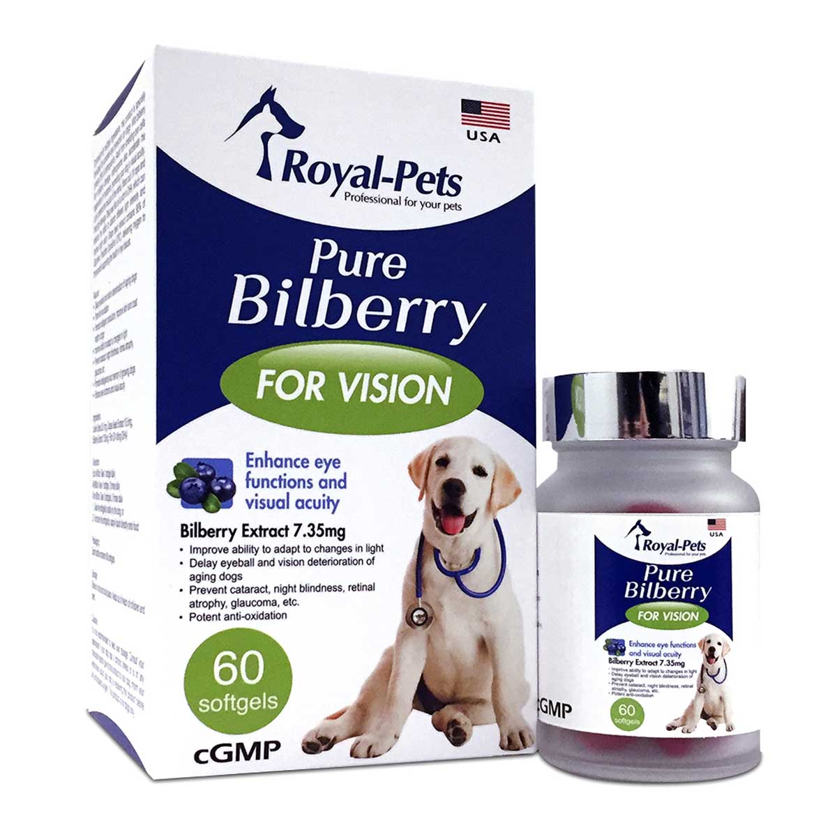 MAMA730 Royal-Pets 純正藍莓 60粒軟膠囊 Royal-Pets Pure Bilberry 60 softgels  Edit alt text