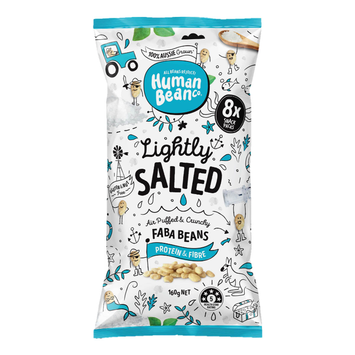 MAMA730 Human Bean Co 低鹽味蠶豆 (8 x 20g) Multipack Human Bean Co Lightly Salted Faba Beans (8 x 20g) Multipack