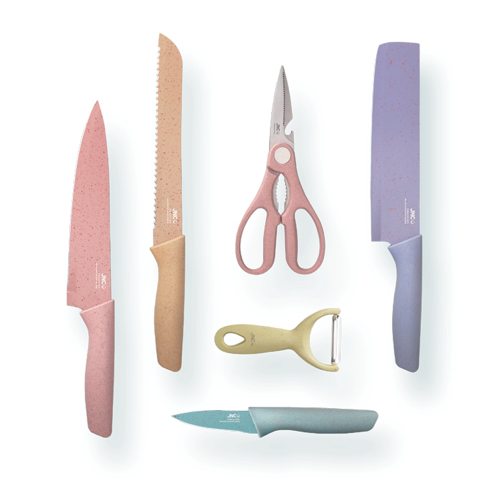 JNC 不銹鋼廚房刀具及鉸剪套裝  (6pcs)