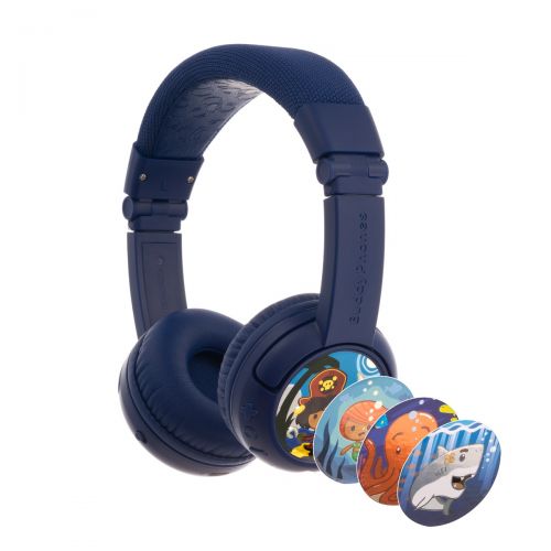 BuddyPhones Play Plus 頭戴式無線兒童耳機（有咪）（冰藍、深藍、灰、玫瑰紅、白、黃）