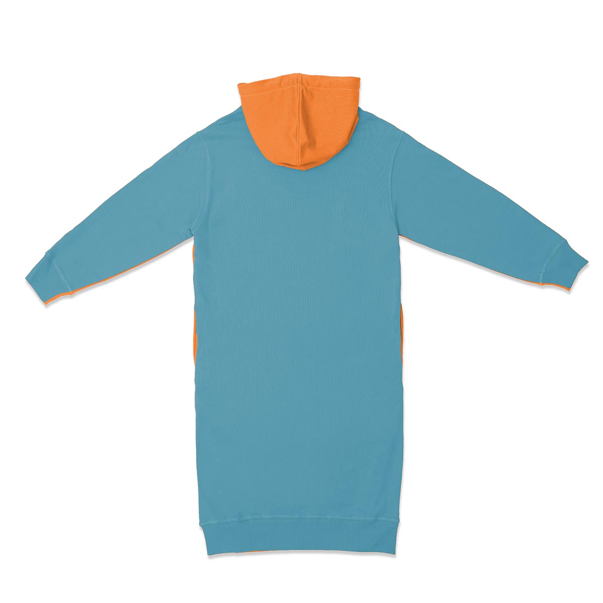 PANTONE FunMix Collection 純棉拼色鈕扣索繩連帽衛衣裙（橙 / 藍）（加細碼 / 細碼 / 中碼）