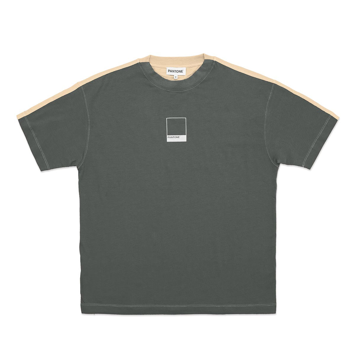 PANTONE FunMix Collection 純棉拼色短袖T恤（灰 / 米色）（加細碼 / 細碼 / 中碼 / 大碼 / 加大碼）