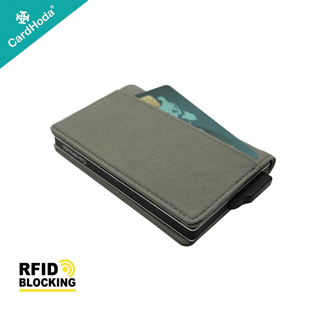 [寄海外] Cardhoda - RFID Mini防盜卡 PU錢包 (P04040-6064)(孔雀藍/巖石灰/牛油果綠)