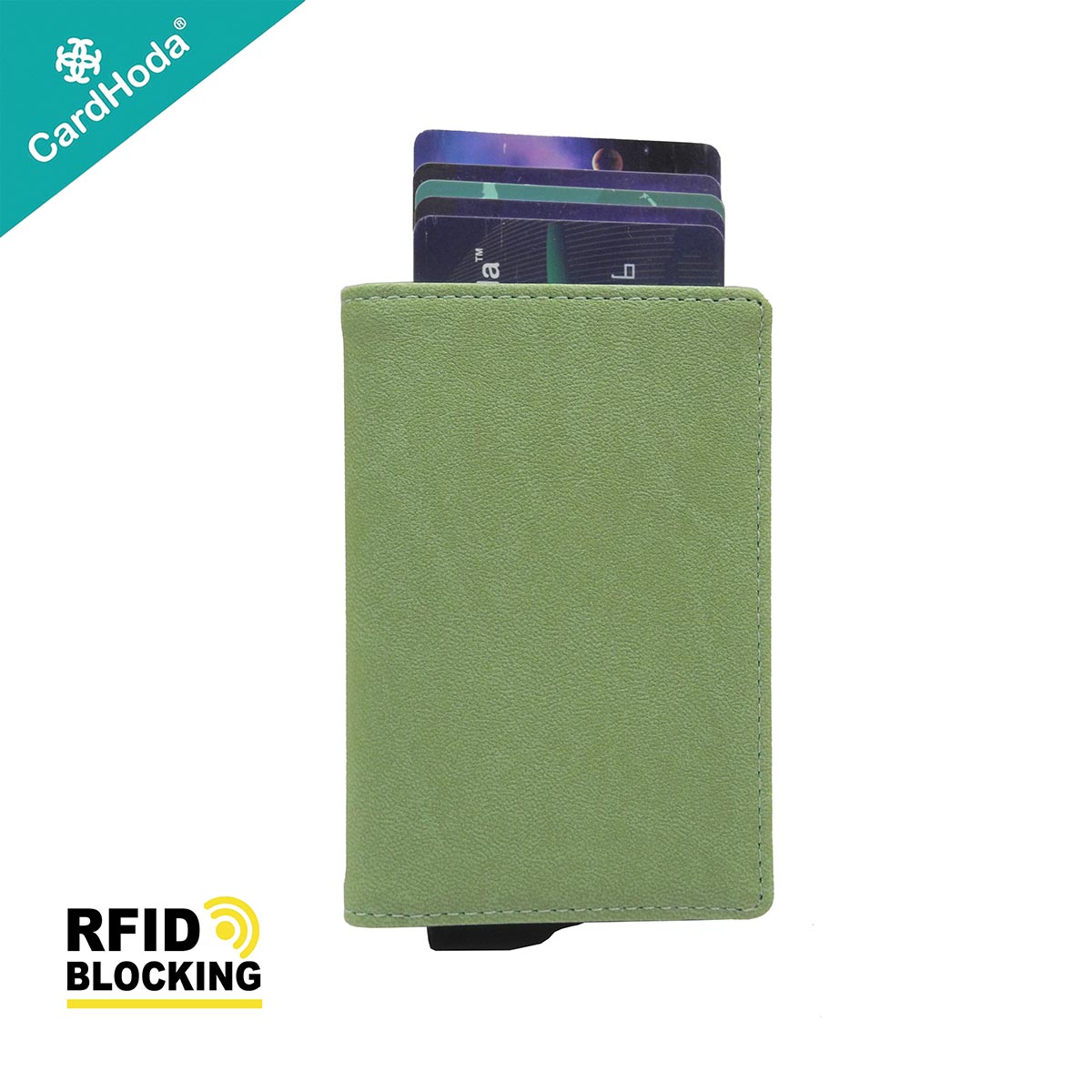 [寄海外] Cardhoda - RFID Mini防盜卡 PU錢包 (P04040-6064)(孔雀藍/巖石灰/牛油果綠)