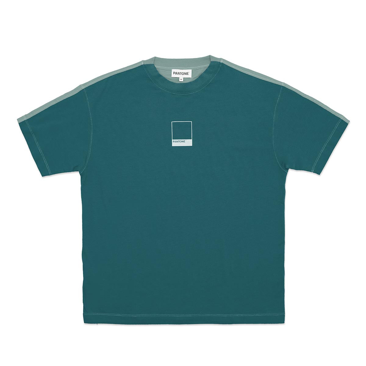 PANTONE FunMix Collection 純棉拼色短袖T恤（深綠 / 淺綠）（加細碼 / 細碼 / 中碼 / 大碼 / 加大碼）