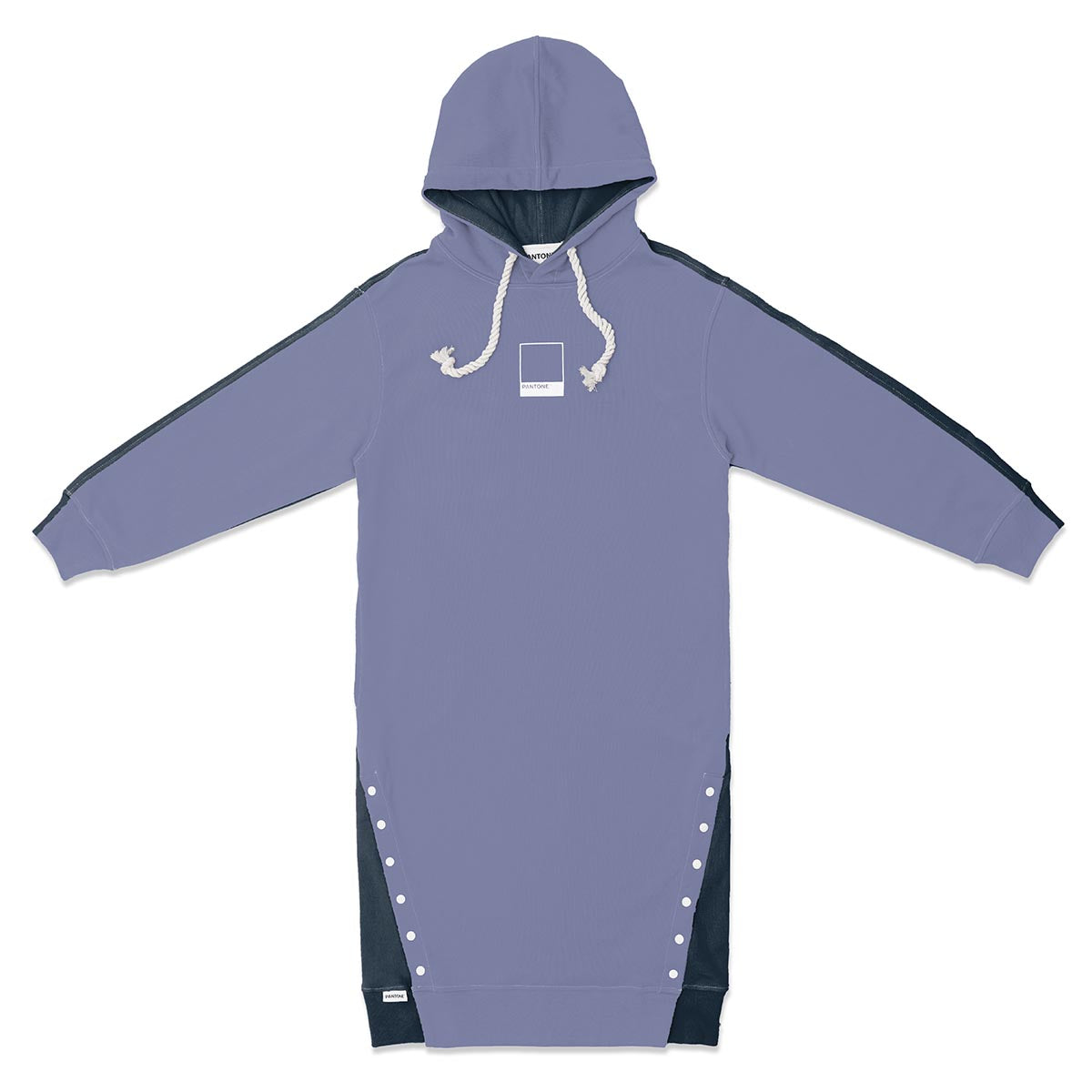 PANTONE FunMix Collection 純棉拼色鈕扣索繩連帽衛衣裙（淺紫 / 深紫）（細碼 / 中碼）