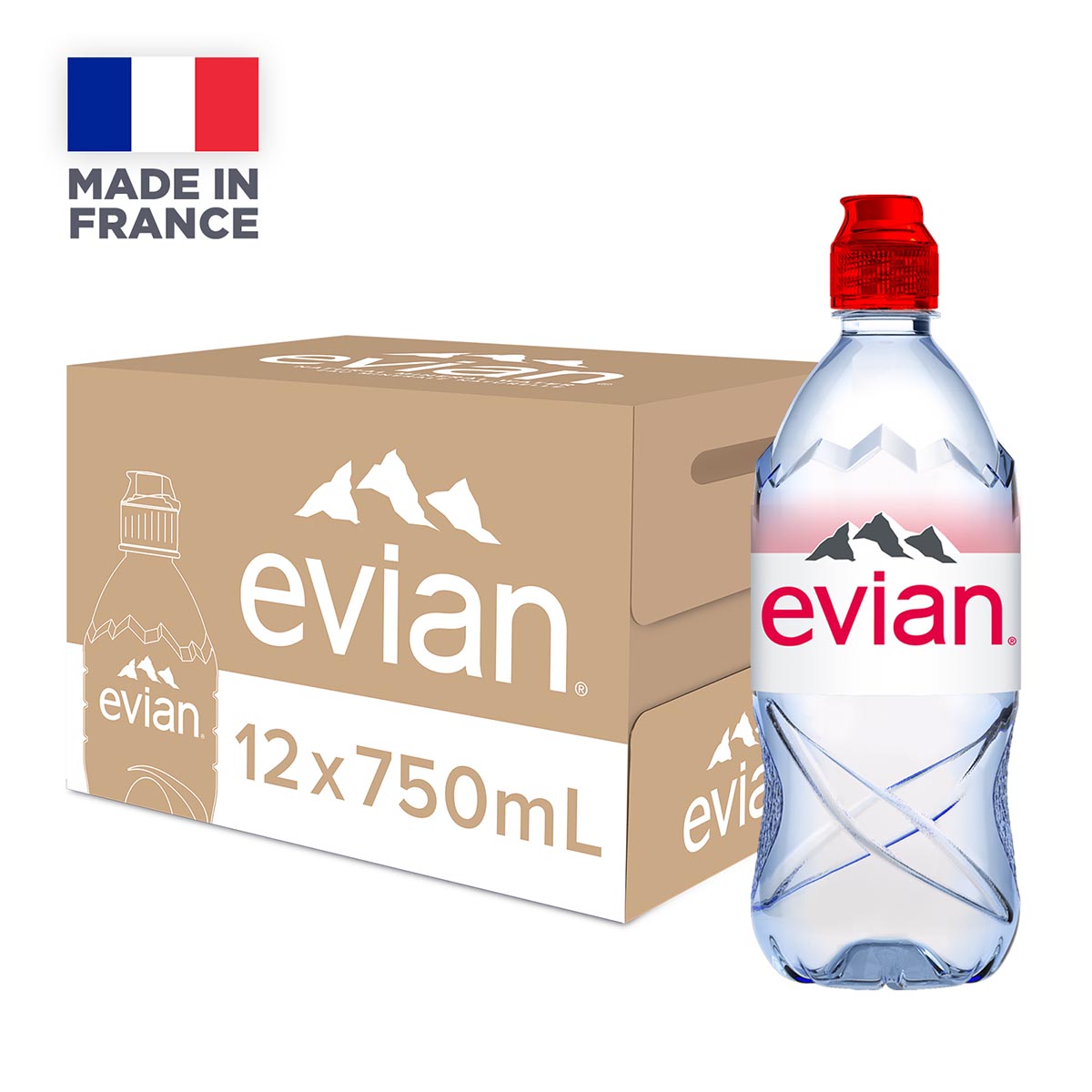 [原箱] Evian 依雲天然礦泉水 膠樽裝 12 x 750ml