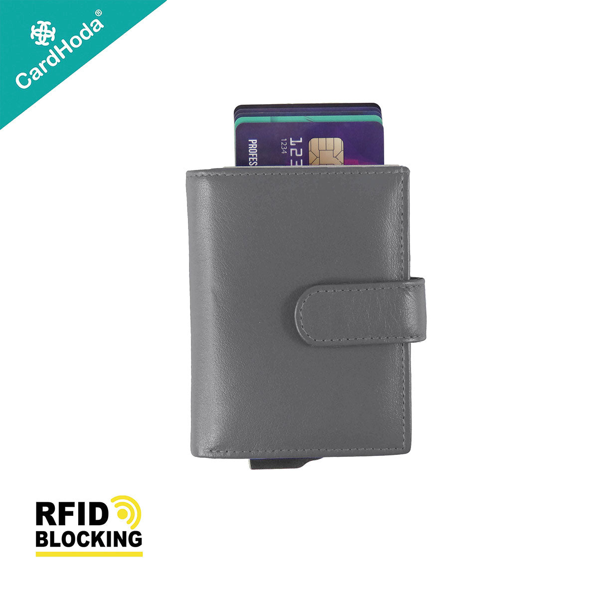CardHoda - RFID 防盜卡片套真皮銀包（灰色 / 藍色 / 啡色 / 黑色）18-893-H10001