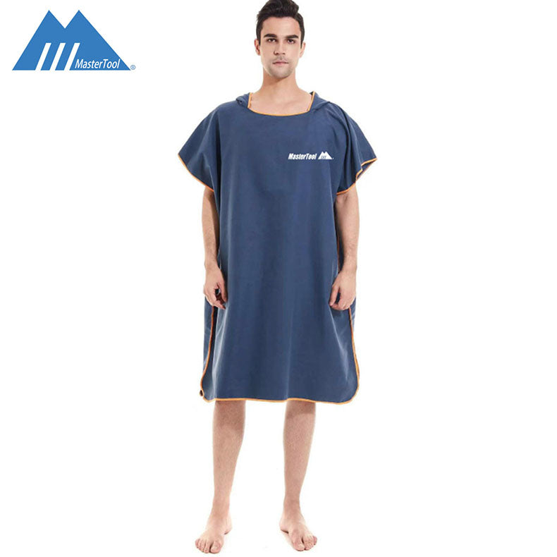 MasterTool 游泳浴巾，浴袍，速乾斗篷，速乾毛巾，大人兒童吸水毛巾，海邊沙灘野餐墊 - 藏青色
