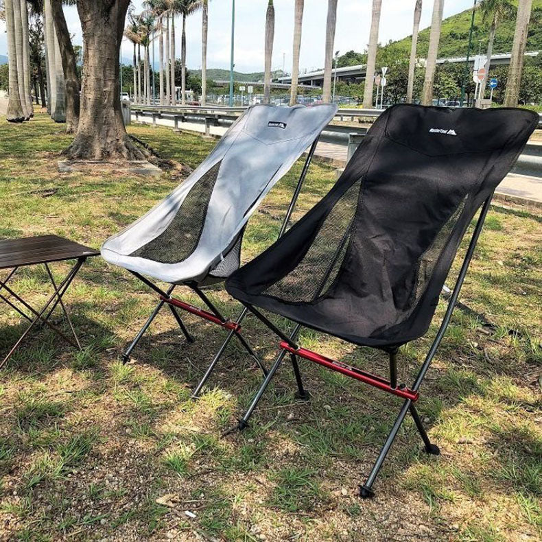 MasterTool 高背輕量戶外露營鋁合金折疊椅（黑色 / 灰色）