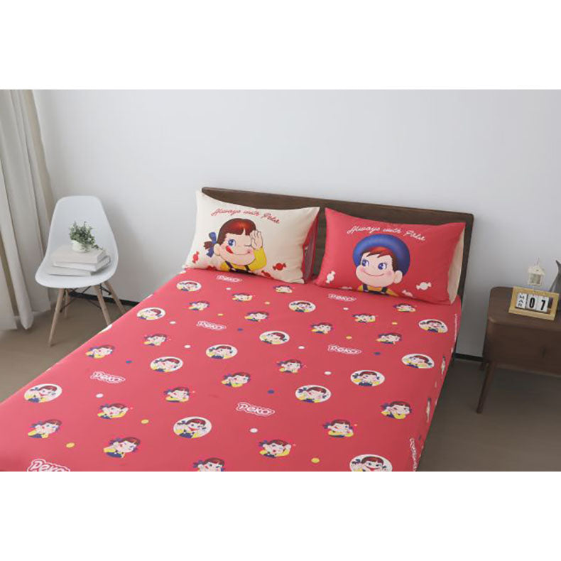 (預購) CASABLANCA | 牛奶妹卡通純棉系列床笠連枕袋 - 加大