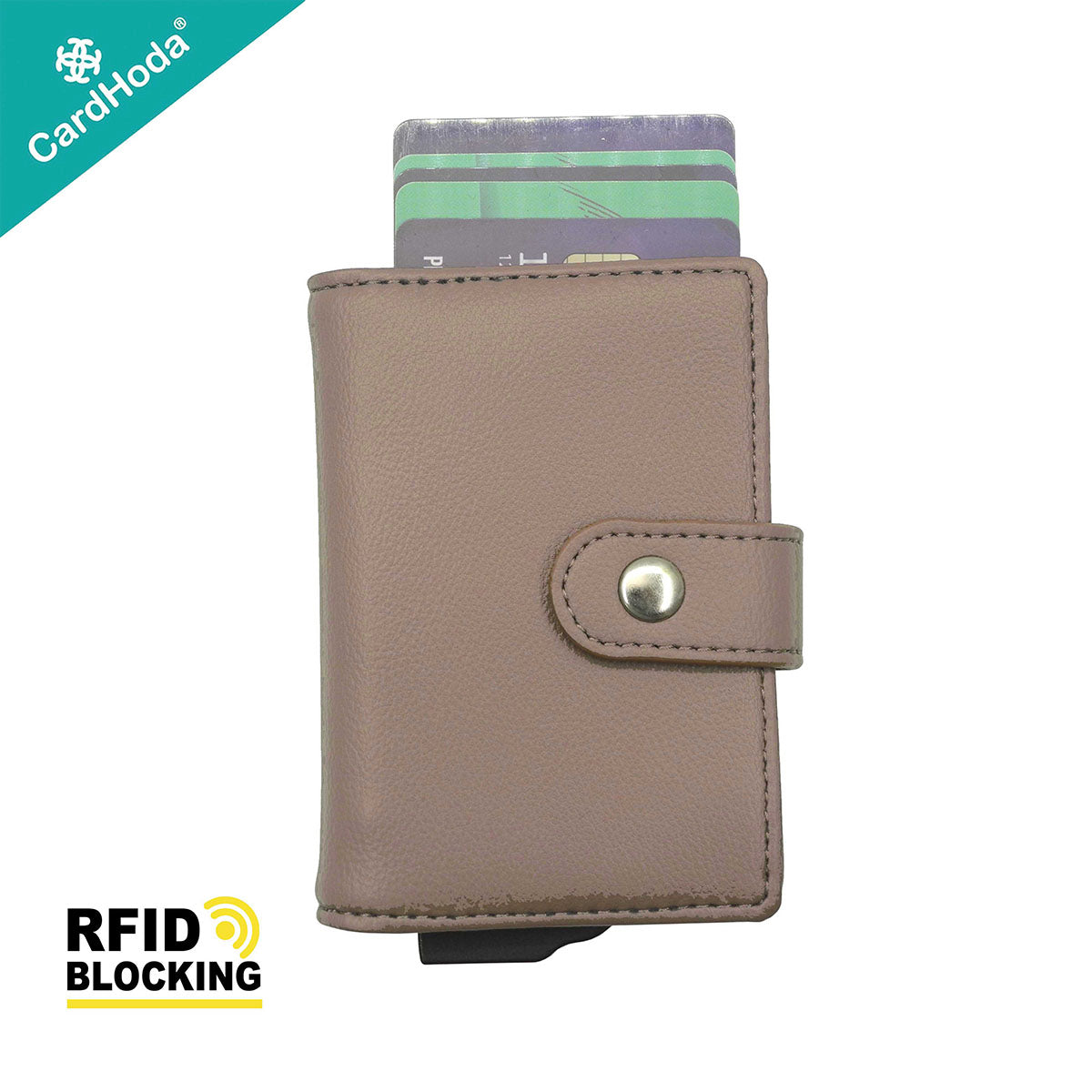 CardHoda - Mini RFID 防盜卡 PU 皮款銀包（玄米灰 / 迷霧灰 / 可可啡）H10023-BON