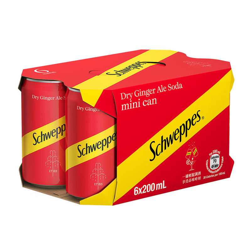 Schweppes- 玉泉乾薑味汽水迷你罐200毫升 x 6 X 4罐裝 - 原箱