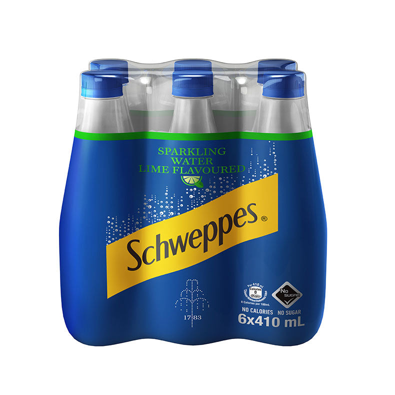 Schweppes-玉泉青檸味有氣水410亳升X6X4支膠樽裝 - 原箱