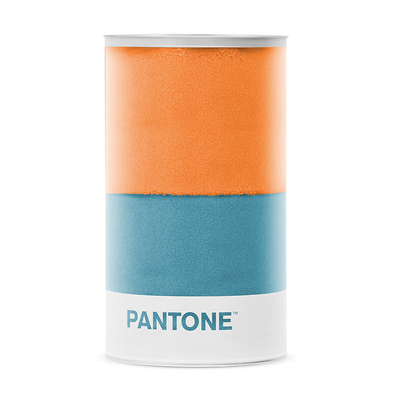 PANTONE Funmix Collection 優質純棉拼色浴巾 - 橙/藍 HO01B