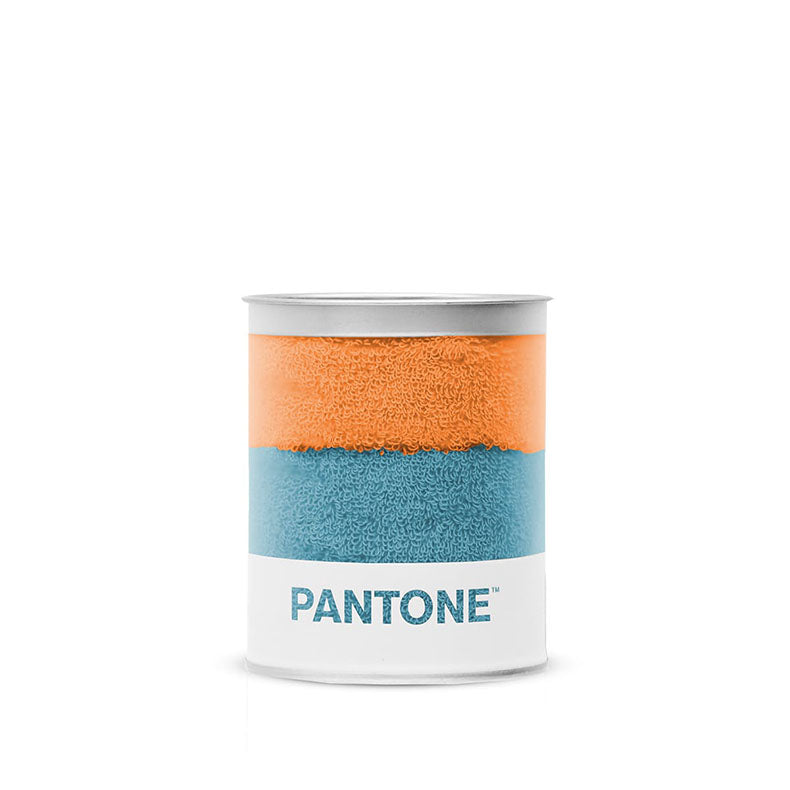 PANTONE Funmix Collection 優質純棉拼色方巾 - 橙/藍 HO01W