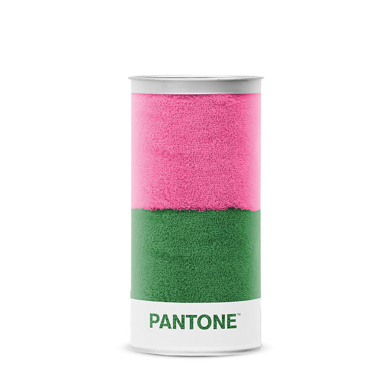 PANTONE Funmix Collection 優質純棉拼色面巾 - 桃紅/綠 HO02H