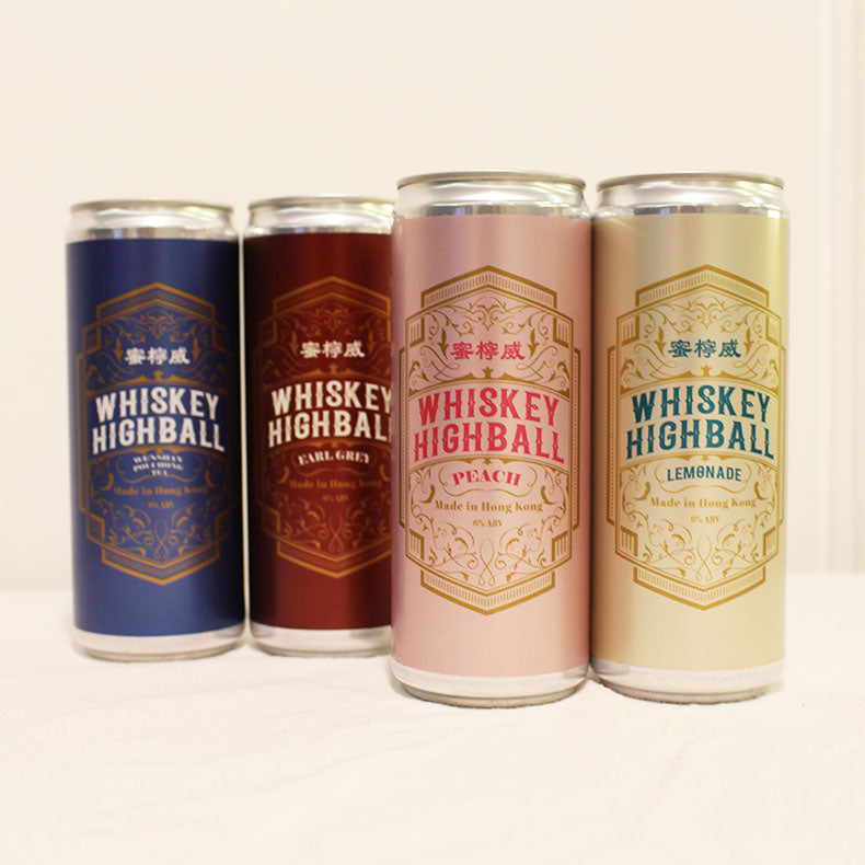 蜜檸威 - 威⼠忌梳打 330ml 12罐裝(檸檬+桃味+烏龍茶+伯爵茶)