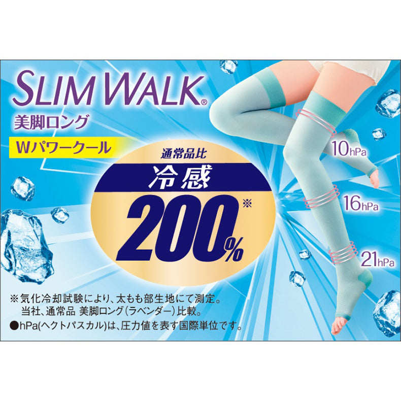SLIMWALK 冷感 200% 睡眠壓力長筒襪 - 綠松石藍色（S-M / M-L）