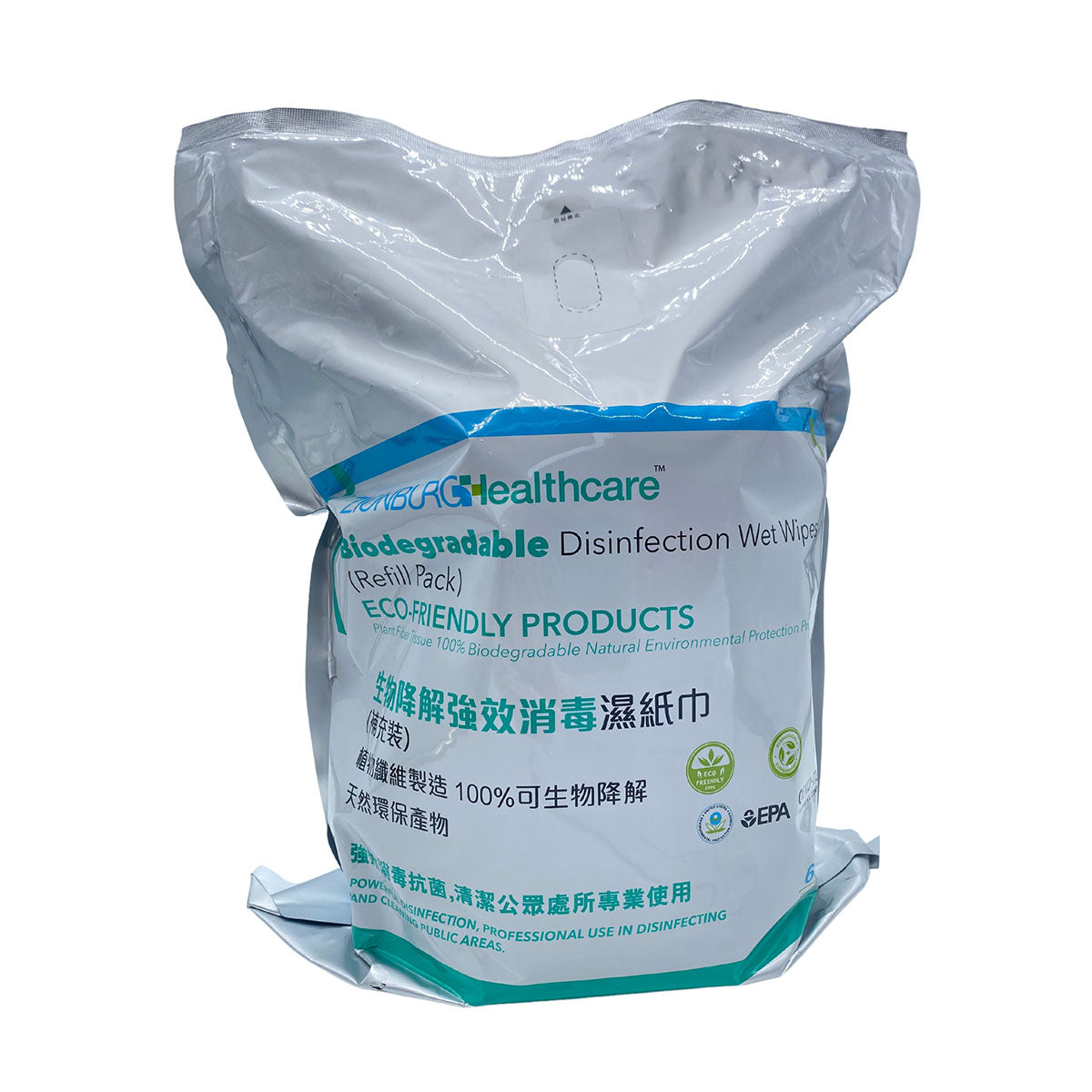 世安堡 生物降解強效 消毒濕紙巾 獨立 600片 / 袋（白色）