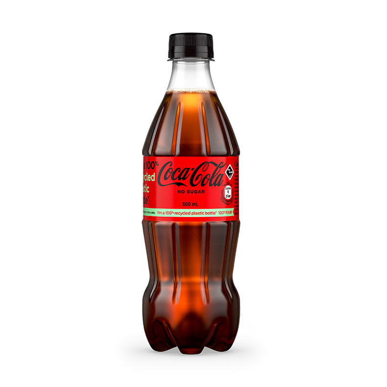 Coca Cola 無糖可口可樂汽水 500毫升X24支膠樽裝 - 原箱