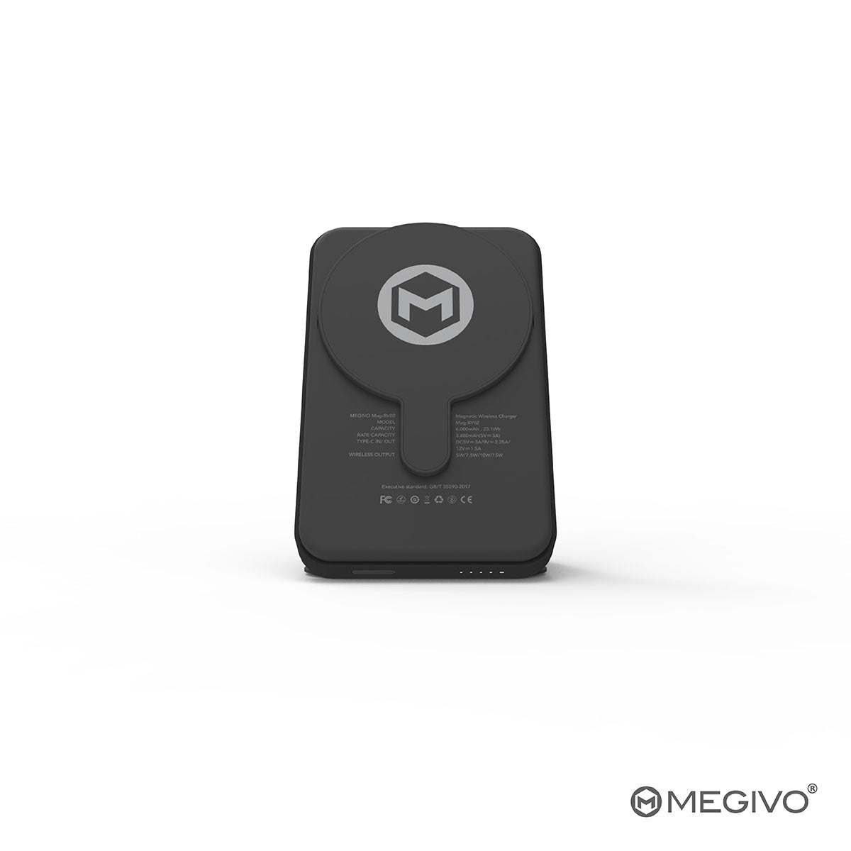 MEGIVO Mag-BV02 6,000 mAh 磁吸無線充電器連支架 (黑、白、紫)