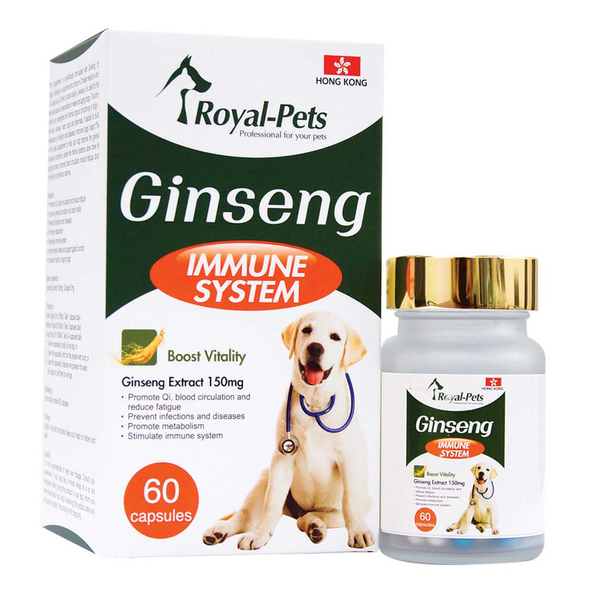 MAMA730 Royal-Pets 純活人蔘 60粒膠囊 Royal-Pets Ginseng Extract 150mg 60 capsules