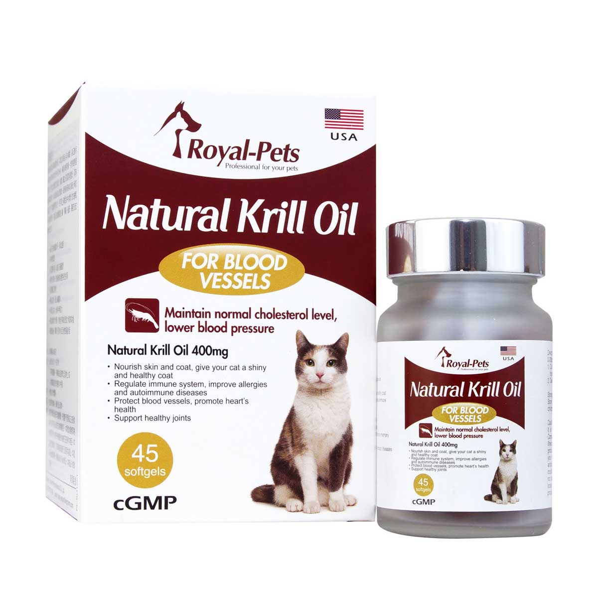 MAMA730 Royal-Pets 天然磷蝦油丸 45粒軟膠囊 Royal-Pets Natural Krill Oil 45 softgels