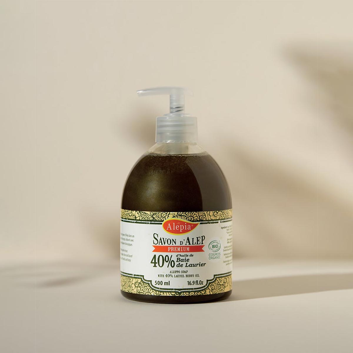Alepia - 優質阿勒頗 40%月桂油+ 60%橄欖油皂液 - 有機 500ml