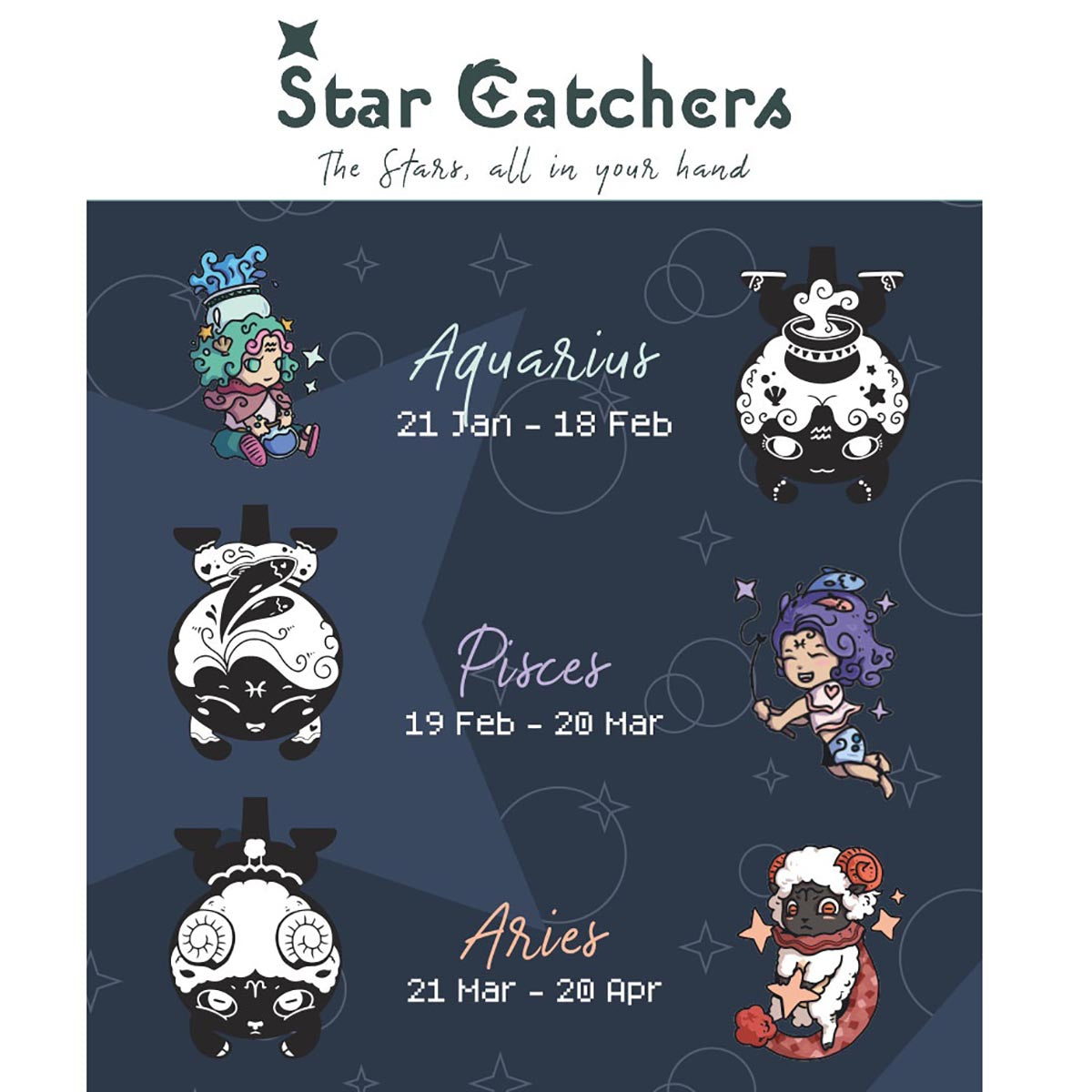 [寄海外] KAISCA Star Catchers 十二星座手機掛繩牌