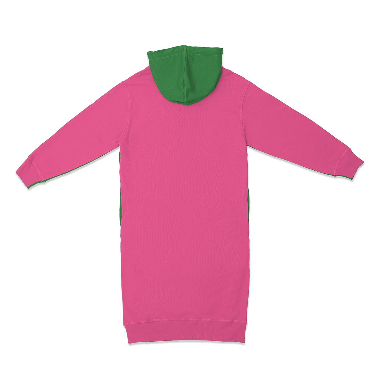 PANTONE FunMix Collection 純棉拼色鈕扣索繩連帽衛衣裙（綠 / 桃紅）（加細碼 / 細碼 / 中碼）
