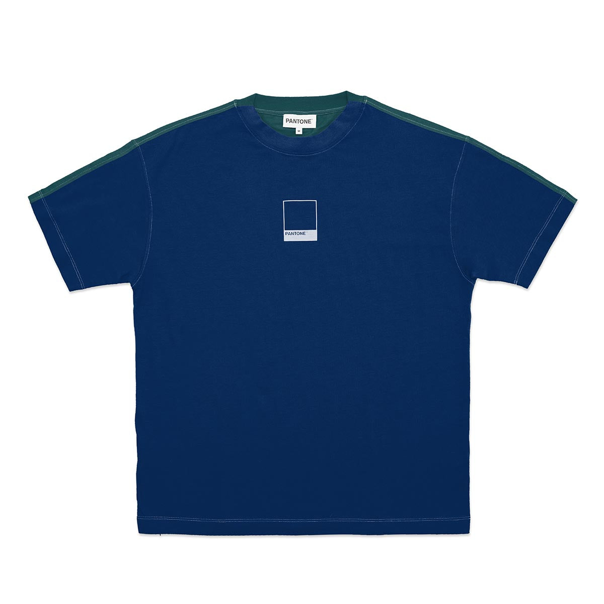 PANTONE FunMix Collection 純棉拼色短袖T恤（深藍 / 深綠）（加細碼 / 細碼 / 中碼 / 大碼 / 加大碼）