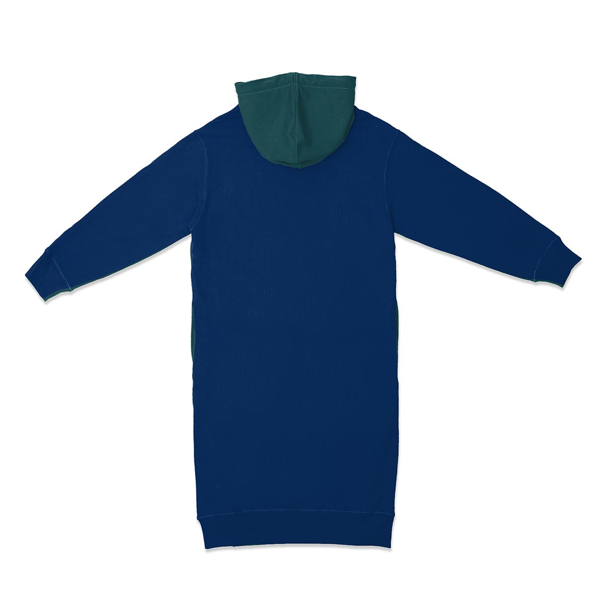 PANTONE FunMix Collection 純棉拼色鈕扣索繩連帽衛衣裙（深綠 / 深藍）（加細碼 / 細碼 / 中碼）