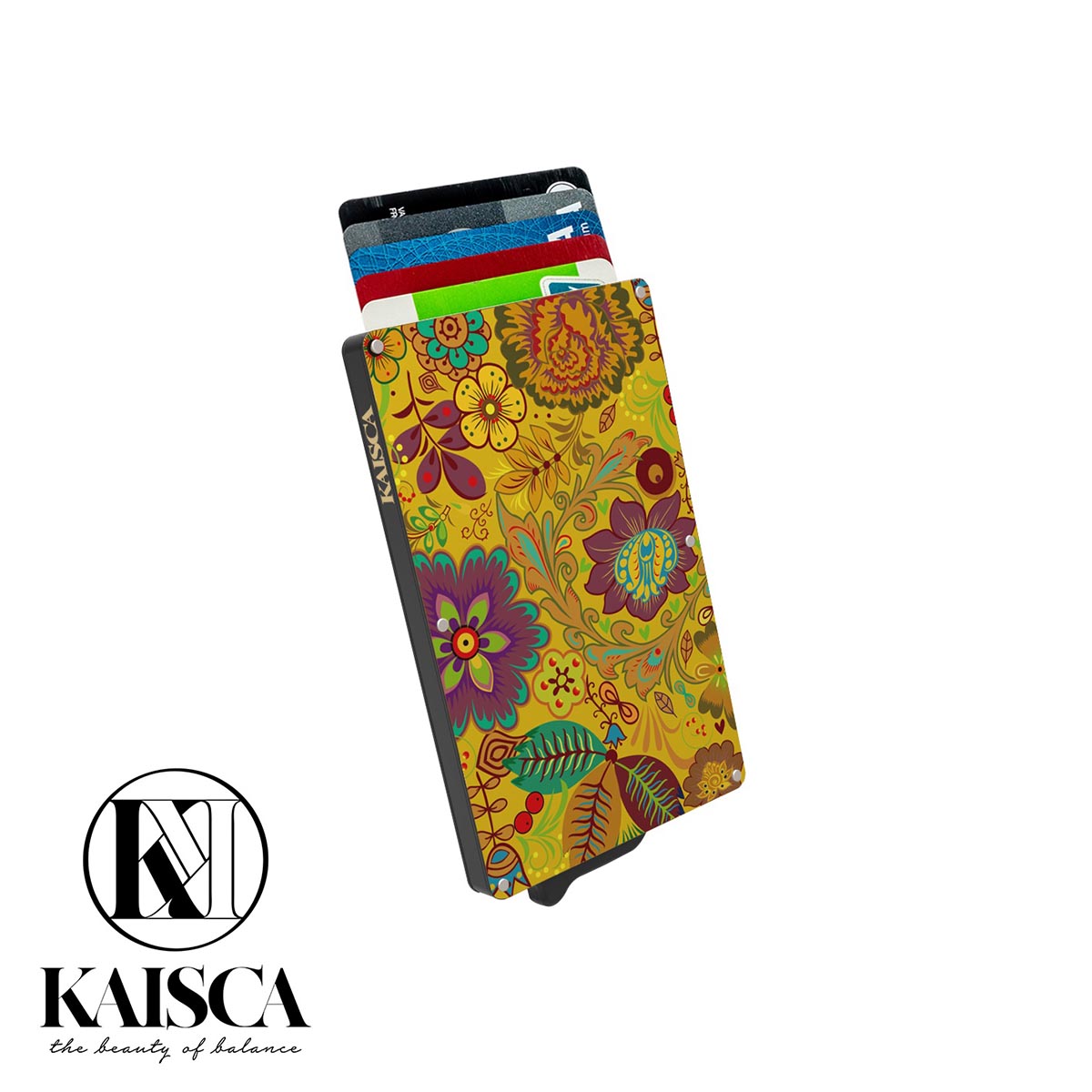 [寄海外] Kaisca - RFID智能防護鋁盒卡套- 民族風系列(黃/黑/綠)