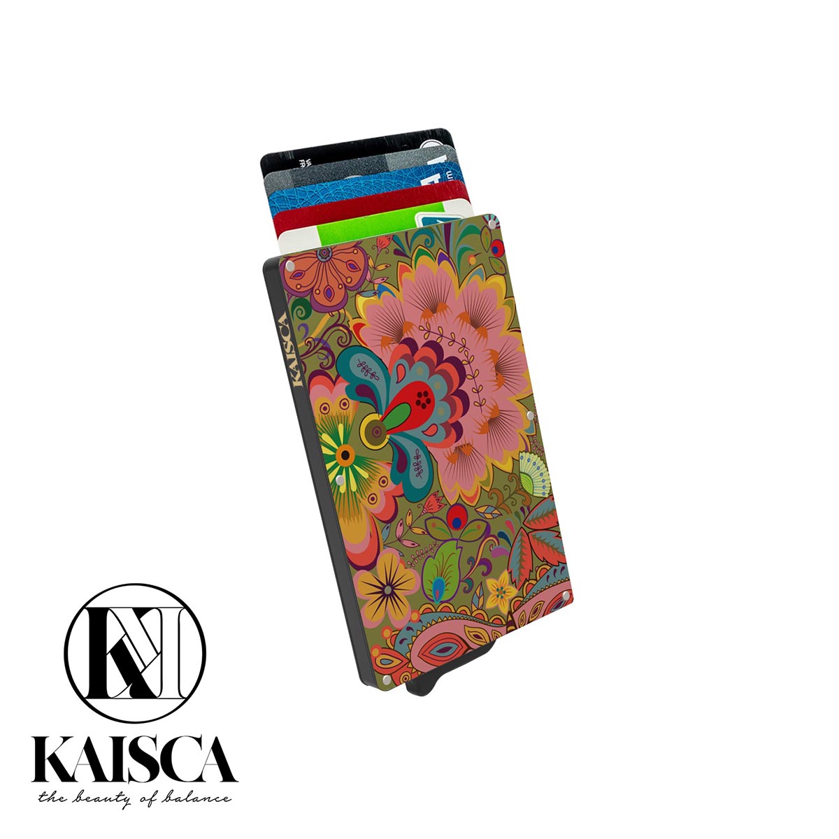 Kaisca - RFID智能防護鋁盒卡套- 民族風系列(黃/黑/綠)